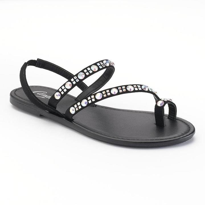 Candie's&reg; Rhinestone Sandals, Women's, Size: Large, Black