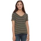 Juniors' So&reg; Voop Neck Tee, Teens, Size: Small, Dark Green