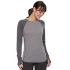 Women's Tek Gear&reg; Raglan Long Sleeve Tee, Size: Large, Med Grey