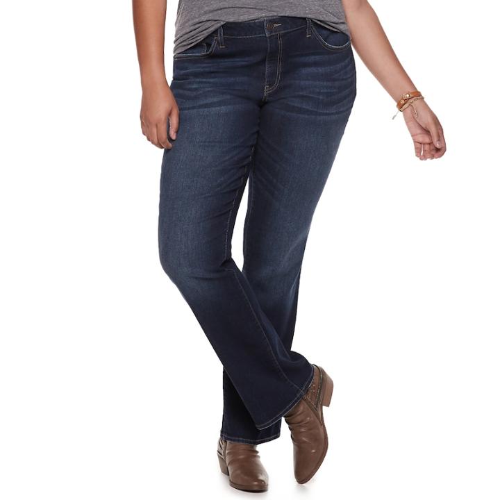 Juniors' Plus Size So&reg; Low-rise Bootcut Jeans, Teens, Size: 20w Short, Blue