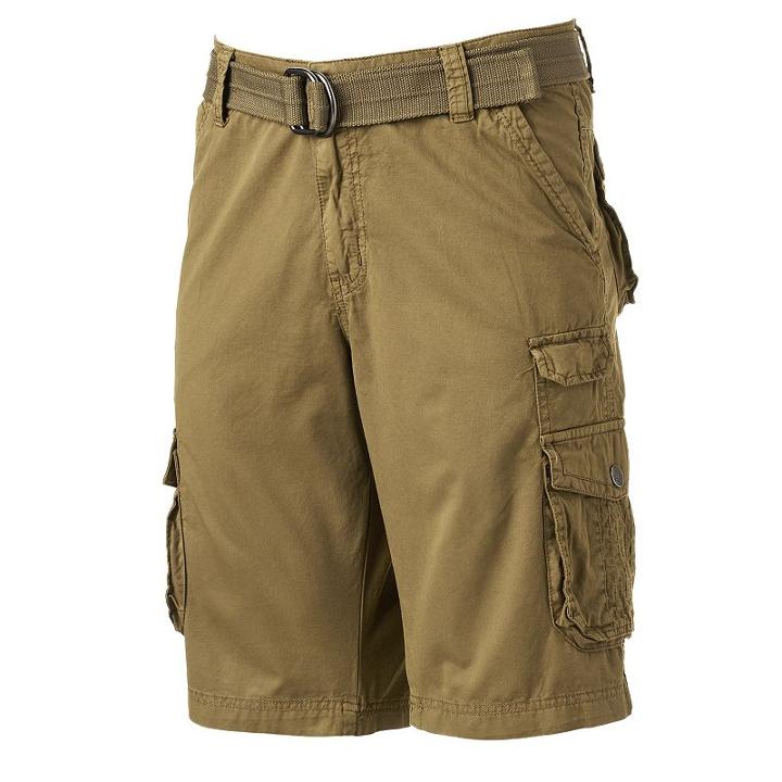 Men's Xray Belted Cargo Shorts, Size: 30, Beig/green (beig/khaki)