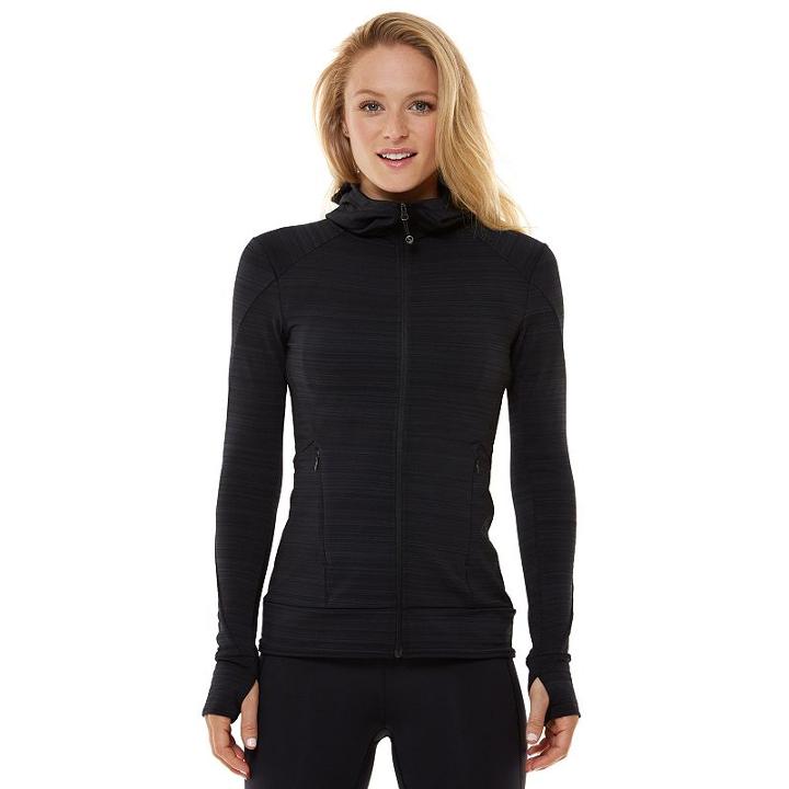 Women's Shape Active Element Run Workout Hoodie, Size: Medium, Black