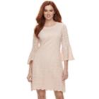 Women's Ronni Nicole Scalloped Lace Shift Dress, Size: 10, Light Red