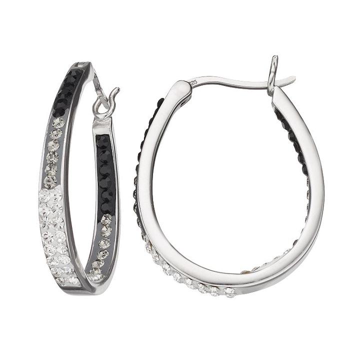 Crystal Splendor Platinum Over Silver U-hoop Earrings, Women's, Multicolor