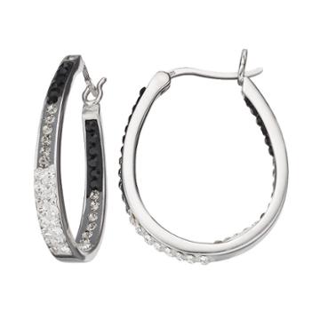 Crystal Splendor Platinum Over Silver U-hoop Earrings, Women's, Multicolor