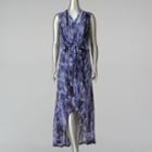 Women's Simply Vera Vera Wang Print High-low Maxi Dress, Size: Medium, Blue (navy)