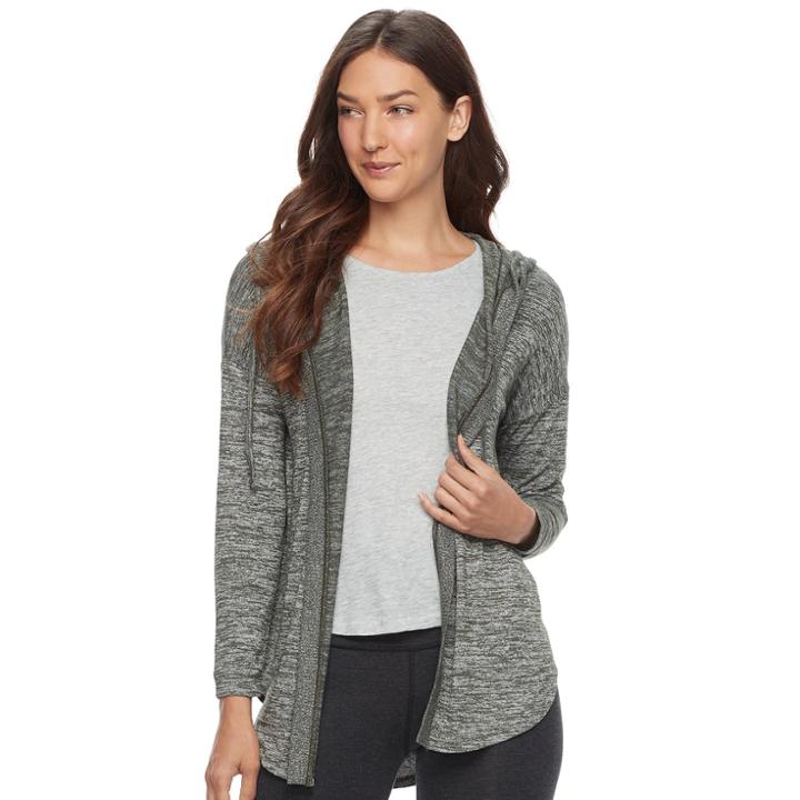 Women's Sonoma Goods For Life&trade; Hooded Cardigan, Size: Xl, Med Green