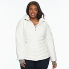 Plus Size Tek Gear Hooded Puffer Jacket, Women's, Size: 2xl, White