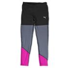 Girls 7-16 Puma Colorblock Graphic Yoga Leggings, Girl's, Size: Small, Black