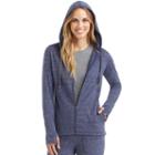Women's Cuddl Duds Comfortwear Full-zip Hoodie, Size: Regular, Dark Blue