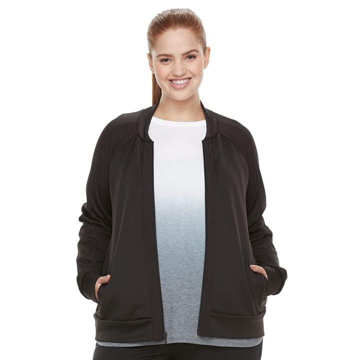 Plus Size Tek Gear&reg; Performance Bomber Jacket, Women's, Size: 3xl, Black