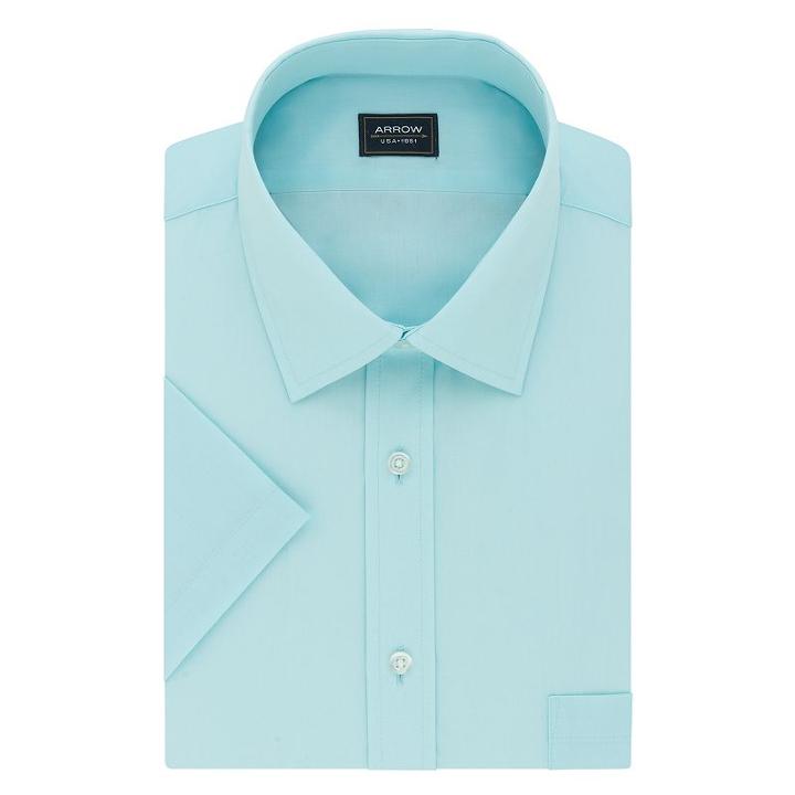 Men's Arrow Regular-fit Spread-collar Dress Shirt, Size: Xxl18-18.5, Ovrfl Oth