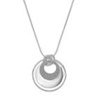 Long Glittery Interlocking Triple Ring Pendant Necklace, Women's, Silver