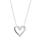 Silver Expressions By Larocks Cubic Zirconia Mother Heart Pendant Necklace, Women's, Grey