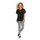 Madden Nyc Crushed Velvet Front Lace Up Poncho, Women's, Oxford
