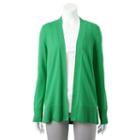 Women's Croft & Barrow&reg; Essential Open-front Cardigan, Size: Small, Green