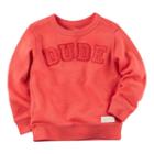 Boys 4-7 Carter's Textured Text Applique French Terry Crewneck Pullover, Boy's, Size: 8, Red