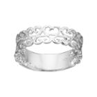 Primrose Sterling Silver Filigree Heart Ring, Women's, Size: 7, Grey