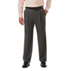 Big & Tall Haggar&reg; Cool 18&reg; Pro Wrinkle-free Pleated Expandable Waist Pants, Men's, Size: 48x29, Grey (charcoal)