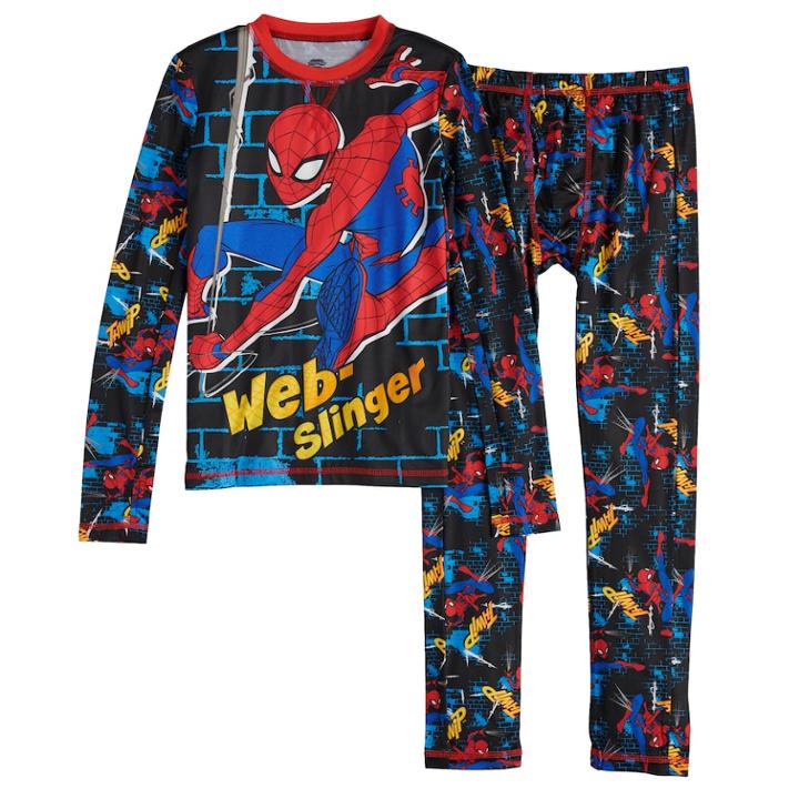 Boys 4-18 Cuddl Duds Spider-man Climatesmart 2-piece Baselayer Set, Size: 16-18, Oxford