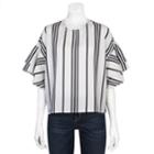 Juniors' Grayson Threads Pritn Layered Sleeve Top, Teens, Size: Small, White Oth