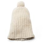 Sijjl Women's Long Slouchy Pom-pom Wool Beanie, White
