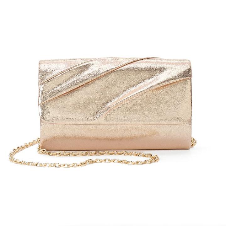 Lenore By La Regale Pleated Flap Clutch, Women's, Yellow