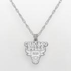 Chicago Bulls Sterling Silver Logo Pendant, Women's, Size: 18, Grey