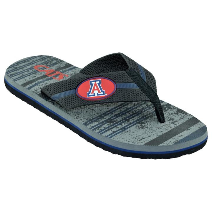 Men's Arizona Wildcats Striped Flip Flop Sandals, Size: Xl, Black