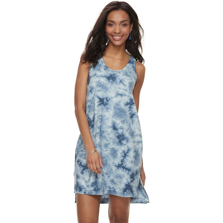 Women's Sonoma Goods For Life&trade; French Terry High-low Tank Dress, Size: Medium, Dark Blue