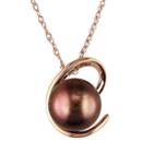 Tahitian Cultured Pearl 14k Rose Gold Pendant Necklace, Women's, Size: 17, Brown