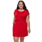 Plus Size Apt. 9&reg; Cinched T-shirt Dress, Women's, Size: 0x, Med Red