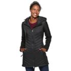 Women's Be Boundless Hooded Long Mixed-media Jacket, Size: Xxl, Black