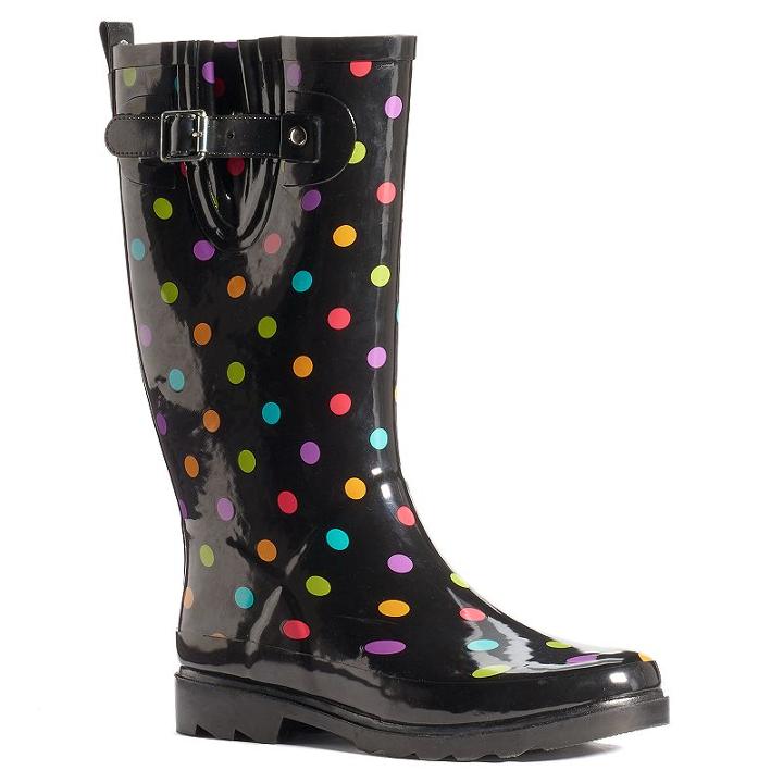Western Chief Women's Mid-calf Water-resistant Rain Boots, Size: 9, Black
