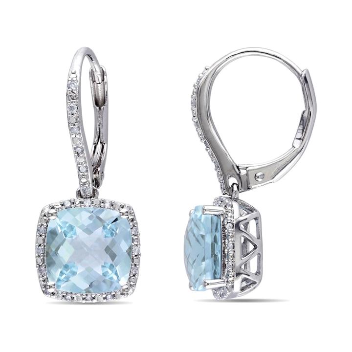Stella Grace 1/5 Carat T.w. Diamond & Blue Topaz Drop Earrings, Women's