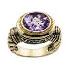 14k Gold Over Silver Amethyst Frame Ring, Women's, Size: 7, Purple