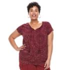 Plus Size Sonoma Goods For Life&trade; Pintuck Tee, Women's, Size: 2xl, Med Purple
