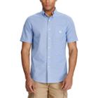 Men's Chaps Classic-fit Houndstooth Easy-care Button-down Shirt, Size: Small, Blue
