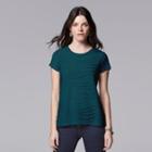 Women's Simply Vera Vera Wang Windy Jacquard Tee, Size: Small, Blue (navy)