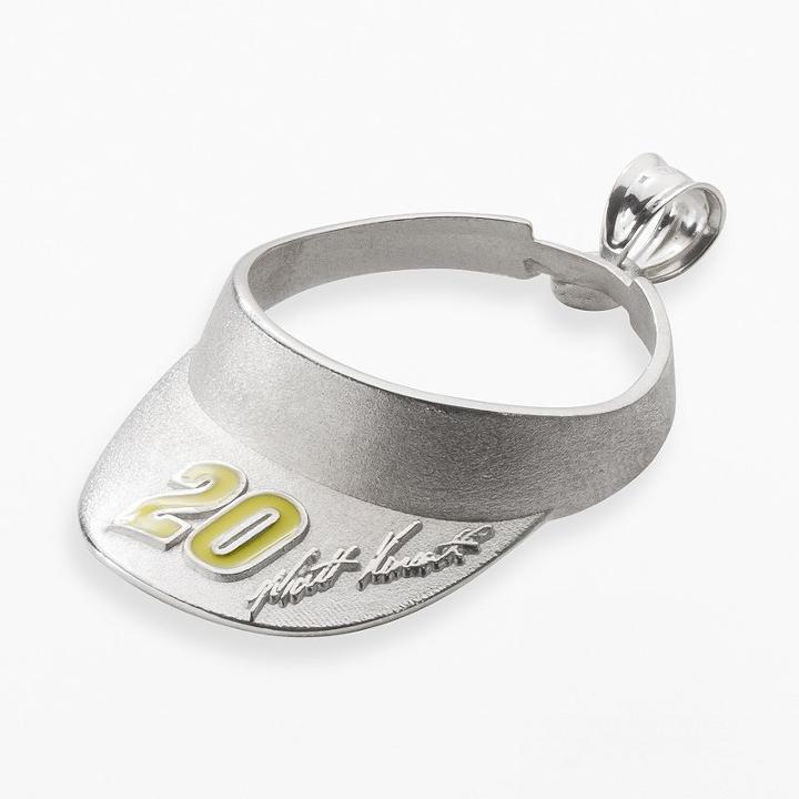 Insignia Collection Nascar Matt Kenseth Sterling Silver 20 Visor Pendant, Adult Unisex, Yellow