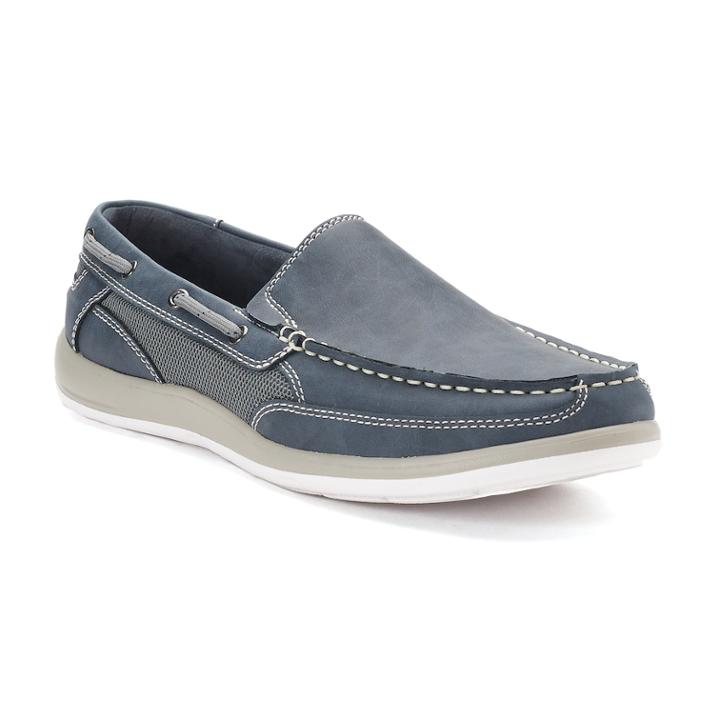 Croft & Barrow&reg; Conductor Men's Ortholite Boat Shoes, Size: 12 Wide, Blue (navy)
