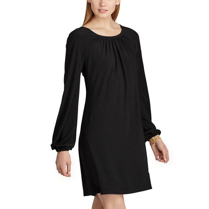 Women's Chaps Long Sleeve A-line Dress, Size: Xl, Black