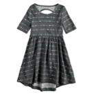 Girls 4-10 Jumping Beans&reg; Elbow Sleeve Printed Dress, Size: 8, Dark Grey