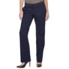 Women's Apt. 9&reg; Torie Satin Waistband Straight-leg Dress Pants, Size: 14 T/l, Blue (navy)