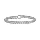 Sterling Silver Basket Weave Chain Bracelet, Women's, Size: 7.25, Grey