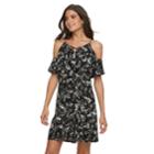Women's Apt. 9&reg; Strappy Cold-shoulder A-line Dress, Size: Small, Black