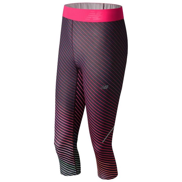Women's New Balance Accelerate Printed Performance Capri Leggings, Size: Small, White Oth