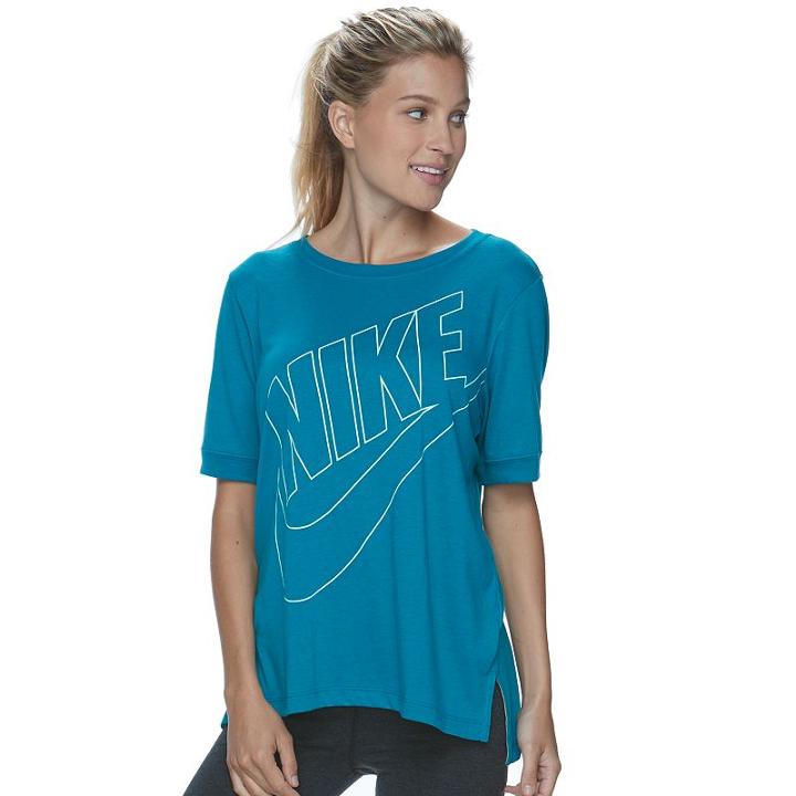Women's Nike Sportswear Swoosh Graphic Tee, Size: Xl, Blue Other