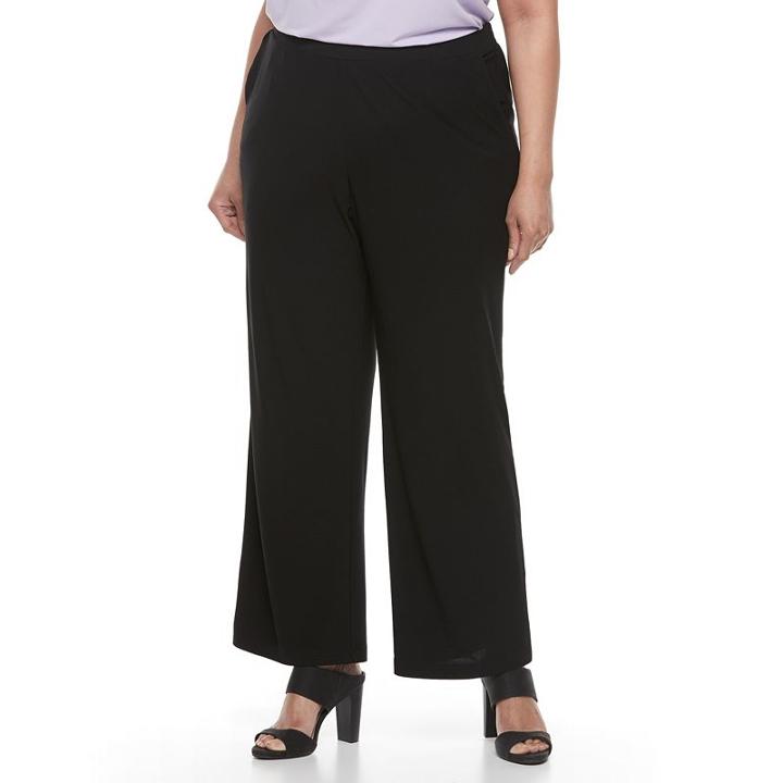 Plus Size Dana Buchman Palazzo Pants, Women's, Size: 1xl, Black