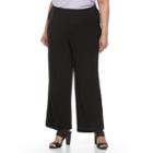 Plus Size Dana Buchman Palazzo Pants, Women's, Size: 1xl, Black